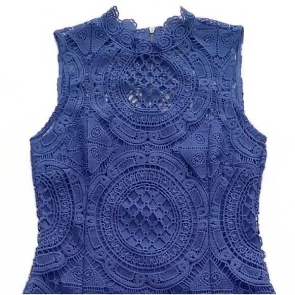 I.N. SAN FRANCISCO BLUE LACE DRESS SIZE 9 - Picture 2 of 10